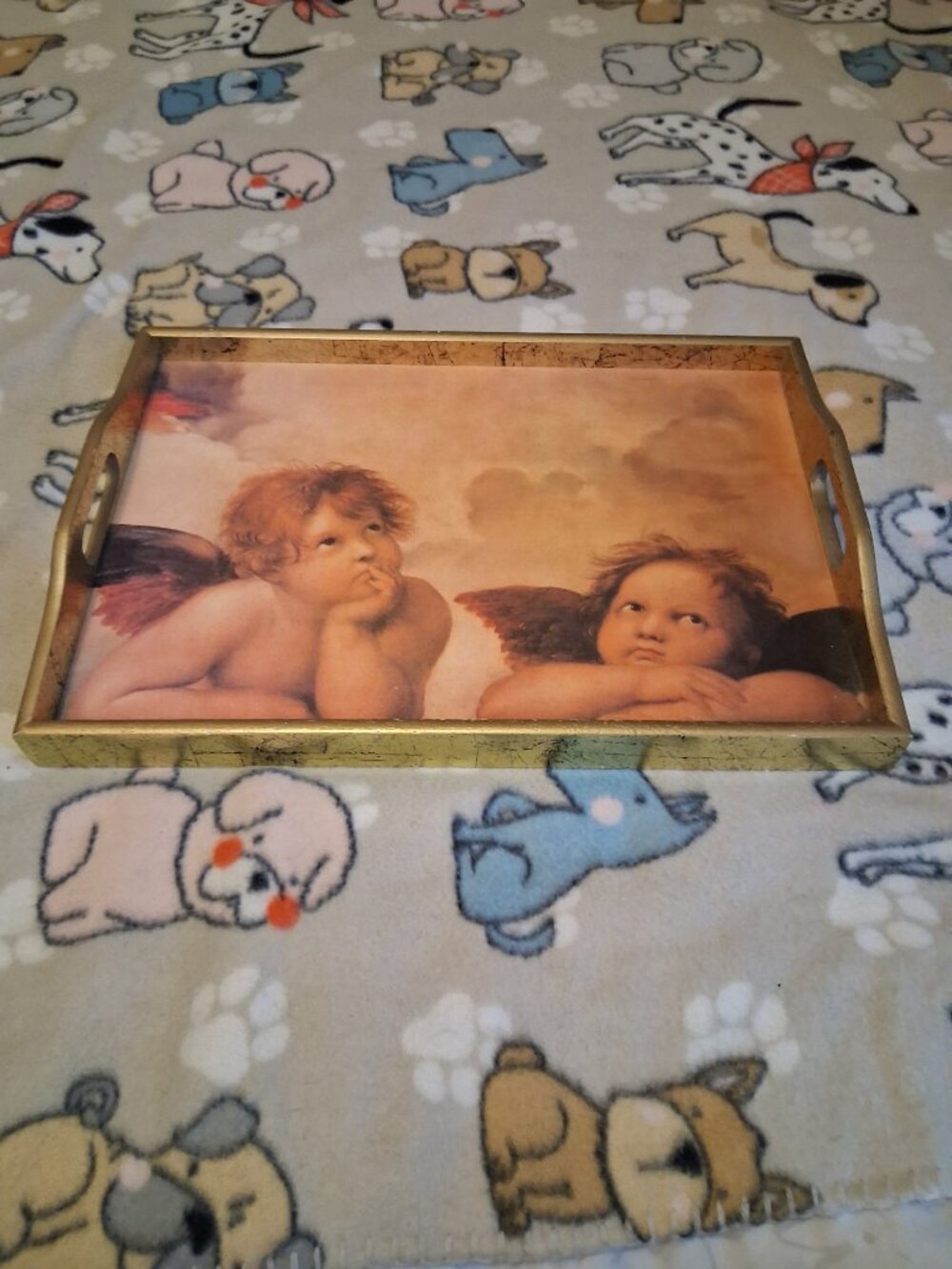 VINTAGE MCM  SERVING/COFFEE/TV/BREAKFAST IN BED ANGEL TRAY.